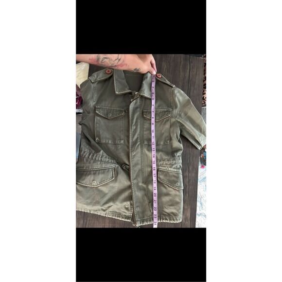Moussy Olive Green Military Utility Full Zip Jacket Size 1 XS Combat Grunge - Picture 8 of 9